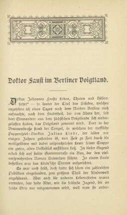 Doktor Faust im Berliner Voigtland
