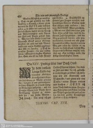 Die XXV. Predigt über das Buch Hiob