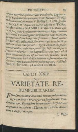 Caput XXIV. De Varietate Rerumpublicarum