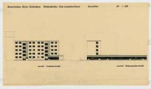 Wohnhäuser Hohenstaufenstraße / Schwäbische Straße 27-29 / Starnberger Straße 7 / Lindauer Straße 1-2, Berlin-Schöneberg: Ansichten Lindauer Straße 1:200