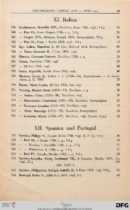 XII. Spanien und Portugal (Nr. 357-364)