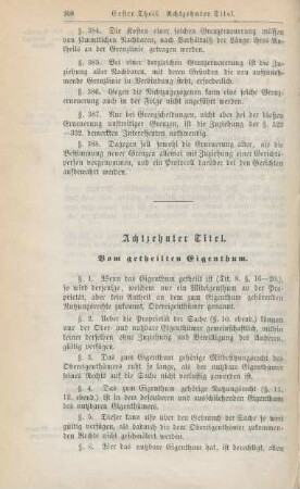 Achtzehnter Titel. Vom getheilten Eigenthum