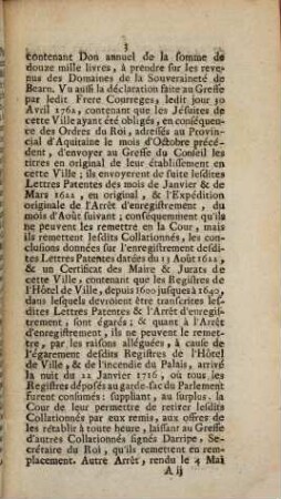Arrest de la Cour du Parlement : 28. IV. 1763