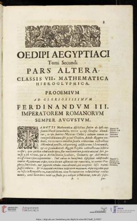 Classis VII: Mathematica hieroglyhica