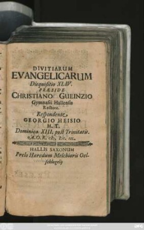Divitiarum Evangelicarum Disquisitio XLIV.
