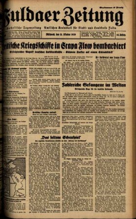 Ausgabe vom Mittwoch, den 18. Oktober 1939.