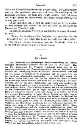 571-573, Zum "Nachwort zur diesjährigen Hauptversammlung des Vereins deutscher Strafanstaltsbeamten"