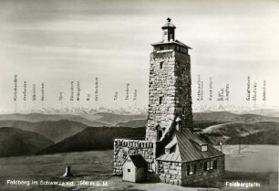 Der Friedrich-Luise-Turm auf dem Feldberg mit Alpenpanorama