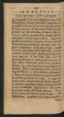 Analysis Secundi Colloquii.