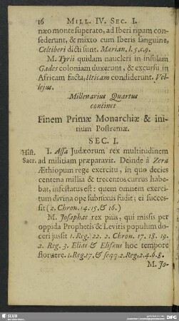 Millenarius Quartus continet Finem Primae Monarchiae & initium Postremae