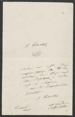Alexander von Humboldt (1769 - 1859) Autographen: Briefe von Alexander von Humboldt an verschiedene Adressaten - BSB Autogr.Cim. Humboldt, Alexander von, 32. Alexander von Humboldt (1769 - 1859) Autographen: Brief von Alexander von Humboldt an N. N. - BSB Autogr.Cim. Humboldt, Alexander von.32