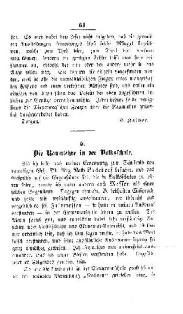 Die Raumlehre in der Volksschule