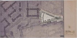 Hansjakob, Gottfried; München - Schwabing, Berliner Str.; Wohnanlage an der Berliner Straße (Schwabinger See) - Parkplatz Ungererbad (Lageplan)