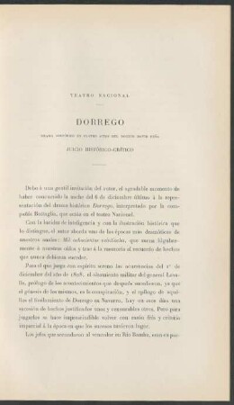 Dorrego - Juicio histórico-crítico : Drama histórico en cuatro actos del doctor David Peña