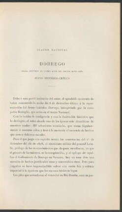 Dorrego - Juicio histórico-crítico : Drama histórico en cuatro actos del doctor David Peña