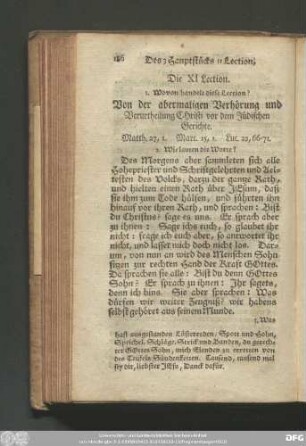 Die XI Lection. Von der abermaligen Verhörung und Verurtheilung vor dem Jüdischen Gerichte.