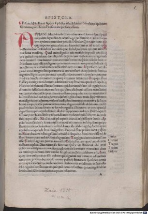 Appia[n]i sophistae Alexa[n]drini Romanae historiae p[ro]oemiu[m] foeliciter incipit : P. Candidi in libros Appia[n]i sophistae Alexa[n]drini ad Nicolaum quintum summum pontificem Praefatio incipit foelicissime