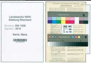 Entnazifizierung Maria Kerns , geb. 31.01.1901 ()
