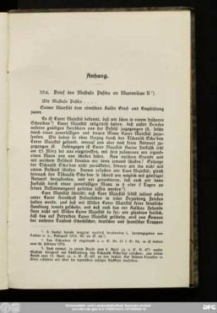 35a. Brief des Mustafa Pascha an Maximilian II.