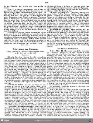 Zeitrechnung und Kalender (Fortsetzung)