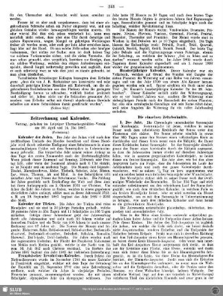 Zeitrechnung und Kalender (Fortsetzung)