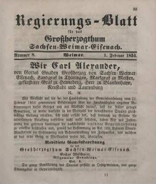 Nr. 8 : 1. Februar 1854