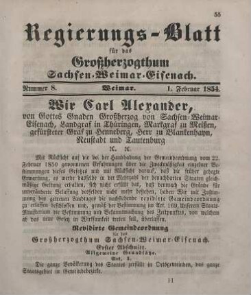 Nr. 8 : 1. Februar 1854