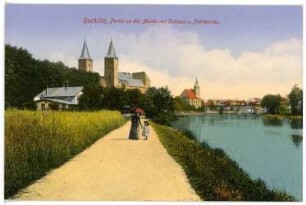 Rochlitz. Mulde mit Schloss und Petrikirche