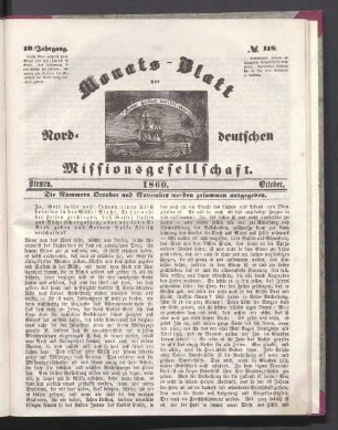 10. Jahrgang. N°. 118. Bremen. 1860. October