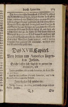Das XVII. Capitel. Von denen um America liegenden Insuln.