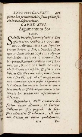 Caput XXVI. Argumentum Sextum.