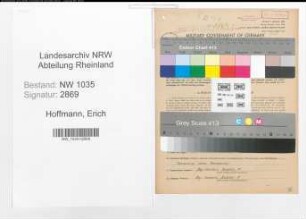 Entnazifizierung Erich Hoffmann , geb. 08.10.1889 (Vermessungstechniker)