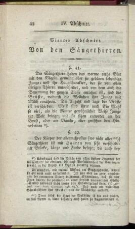 Vierter Abschnitt. Von den Säugethieren.