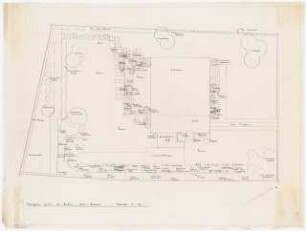Garten Brehm, Kleinmachnow: Lageplan mit Pflanzplan 1:50
