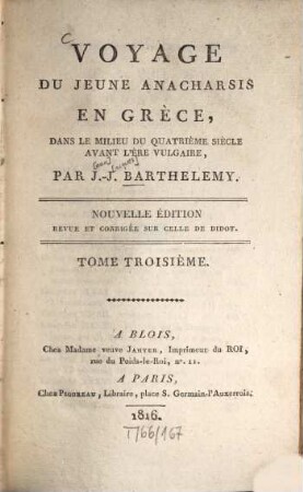 Voyage du jeune Anacharsis en Grèce : dans le milieu du quatrième siècle avant l'ère vulgaire, 3