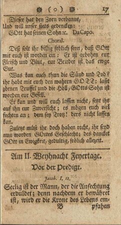 Am II. Weyhnacht Feyertage.