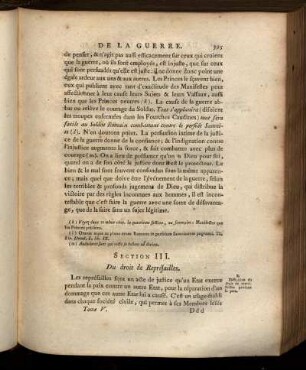 Section III. Du Droit de Représailles