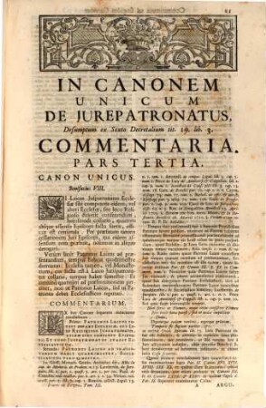 Commentaria in singulos canones de iurepatronatus ..., 3