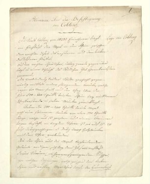 Mémoire über die Befestigung von Coblenz