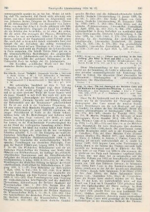 329-330 [Rezension] Burdach, Konrad, Vorspiel. Gesammelte Schriften zur Geschichte des deutschen Geistes. I. Bd., 2. Teil: Reformation und Renaissance