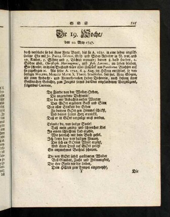 145-152, Die 19te Woche (LXXXIV - LXXXVI)