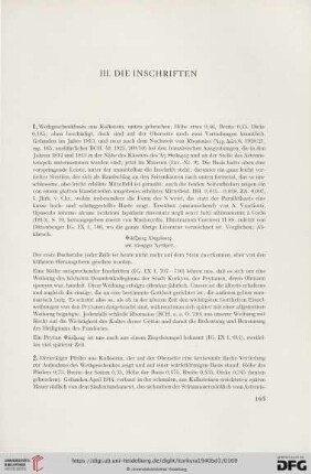 III. Die Inschriften
