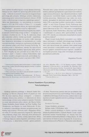 13: Portret Stanisława Tęczyńskiego : Nota katalogowa