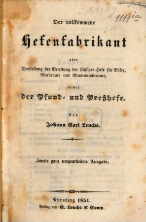 Der vollkommene Hefenfabrikant
