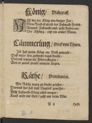Räthe/ Protestanten.