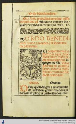 Ordo benedicendi ramos et frondes in Dominica die palmarum