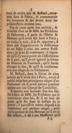 Mémoire Historique De ce qui s'est passé au Parlement de Toulouse, au sujet des nouveaux Usages que M. Bastard y veut introduire