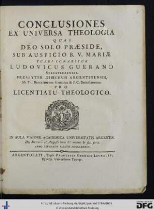Conclusiones Ex Universa Theologia