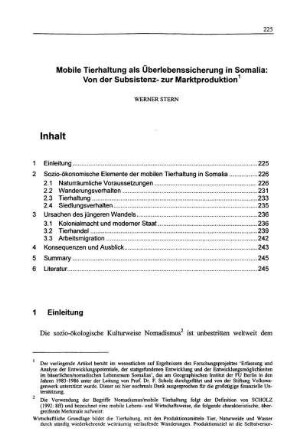 Mobile Tierhaltung als Überlebenssicherung in Somalia
