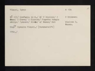 Sinfonia in C-Dur : [Violine 1 oder 2, Violoncello oder Basso], Viola, Oboe 2